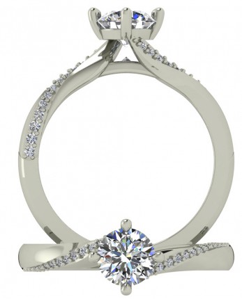 Culbert Custom Ring Round Brilliant Diamond Ring in 18kt White Gold AU
